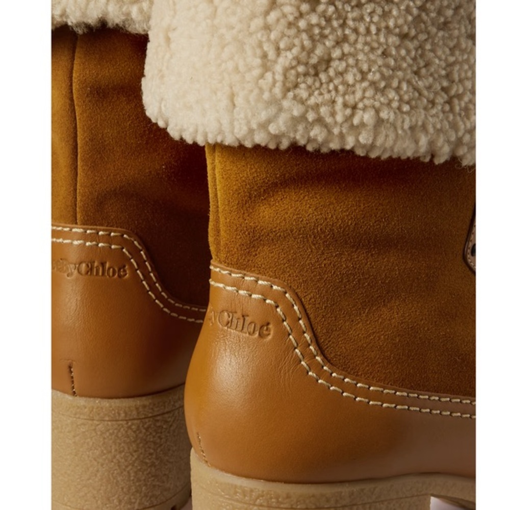 See by Chloé Verena Shearling High Block Heel Booties - Picture 4 of 16